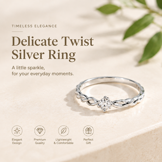 Delicate Twist Silver Ring