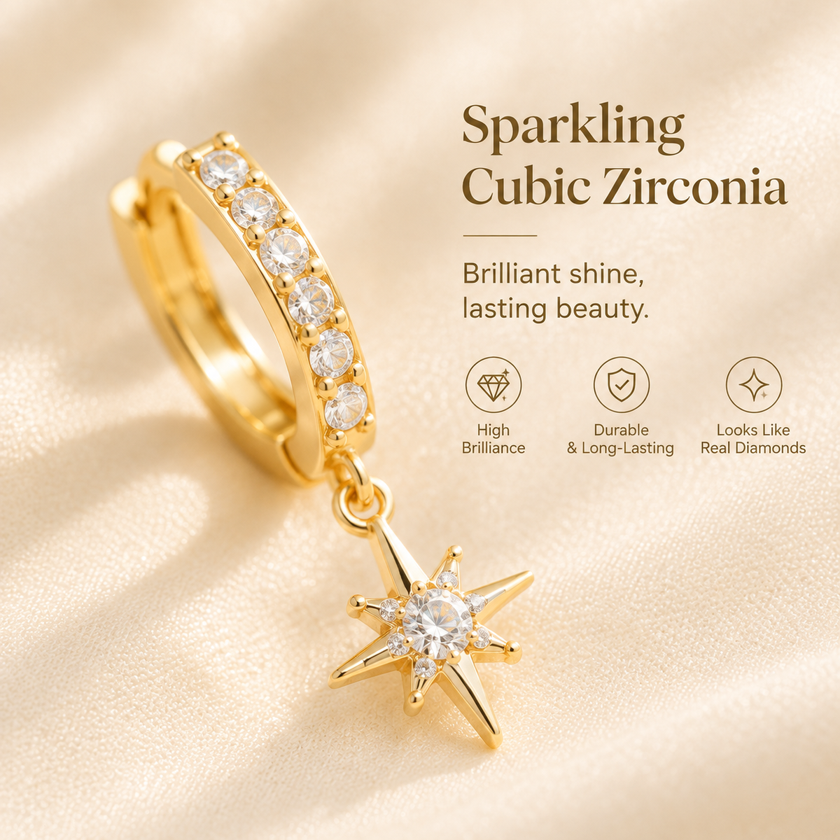 Celestial Star Huggie Earrings