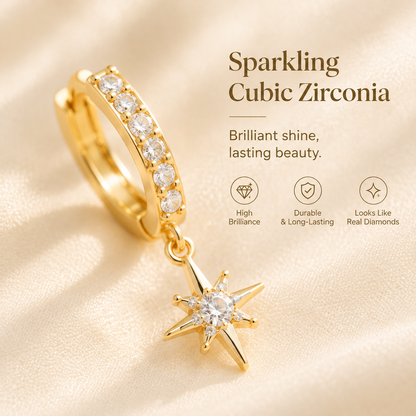 Celestial Star Huggie Earrings
