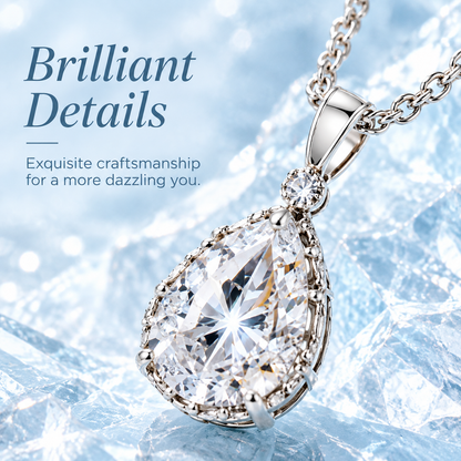 Pear-Shaped Cubic Zirconia Pendant Necklace