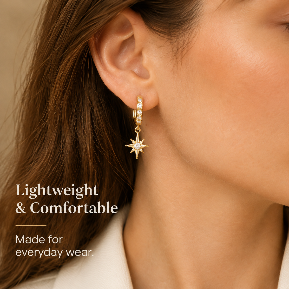 Celestial Star Huggie Earrings