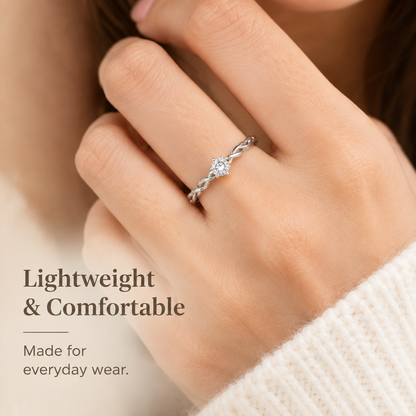 Delicate Twist Silver Ring