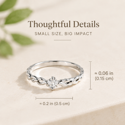 Delicate Twist Silver Ring